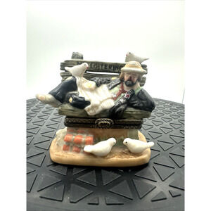 Emmett Kelly, Jr. Signature Collection Flambro Bisque Trinket Pill Box